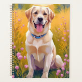 Yellow Lab Labrador Retriever Dog Painting プランナー手帳 (正面)