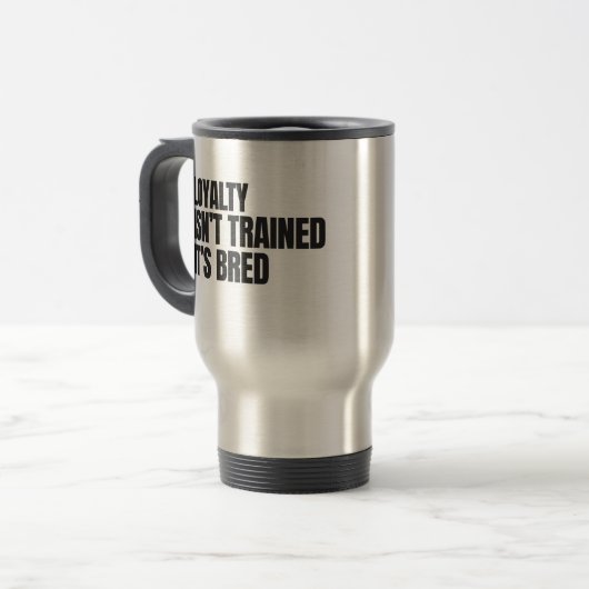Yellow Lab Loyalty Stainless Mug トラベルマグ (正面左)