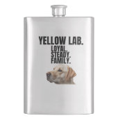 Yellow Lab Loyalty Stainless Steel Flask フラスク (正面)