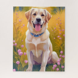 Yellow Lab Painting Labrador Retriever Dog  ジグソーパズル