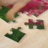 Yellow Lab Puppy Butterfly Flowers Personalized  ジグソーパズル (側面)