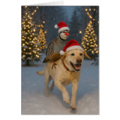 Yellow Labrador and Partridge Christmas card (正面)