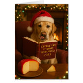 Yellow Labrador Cheese Tax Christmas Holiday card (正面)