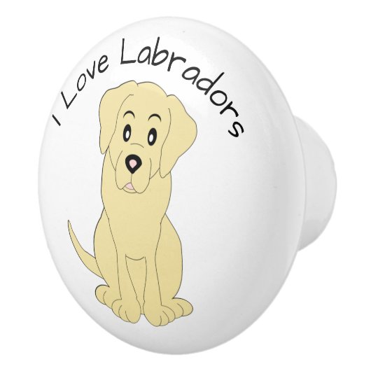 Yellow Labrador Dog Design セラミックノブ (右)