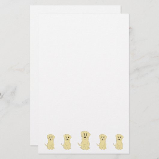 Yellow Labrador Dog Design 便箋 (正面/裏面)