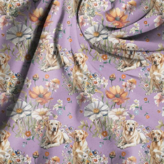 Yellow Labrador Dogs Seamless Pattern ファブリック