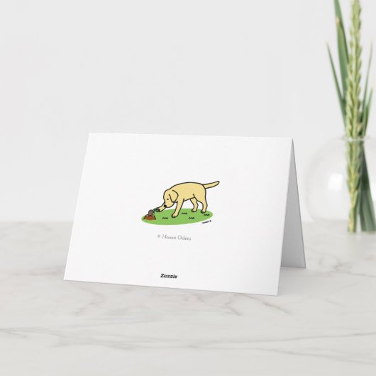 Yellow Labrador Friendly Thank You Card カード (裏面)