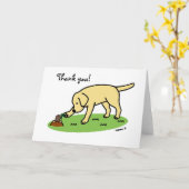 Yellow Labrador Friendly Thank You Card カード (黄色い花)