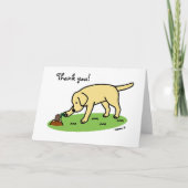 Yellow Labrador Friendly Thank You Card カード (正面)