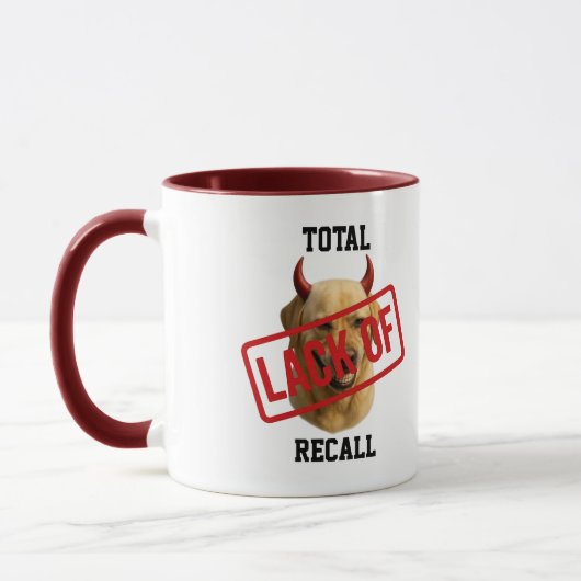 Yellow Labrador funny 'Lack of Recall' Mug マグカップ (左)