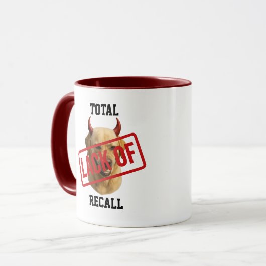 Yellow Labrador funny 'Lack of Recall' Mug マグカップ (正面左)