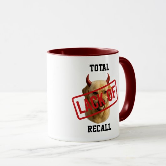 Yellow Labrador funny 'Lack of Recall' Mug マグカップ (正面右)