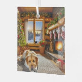 Yellow Labrador Holiday Glass Ornament ガラスオーナメント (正面左)