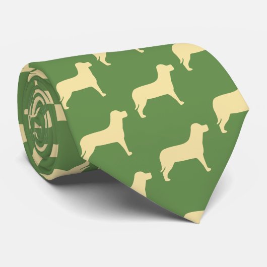 Yellow Labrador Retriever Dog Pattern ネクタイ (ロール)