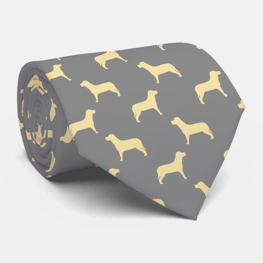 Yellow Labrador Retriever Dog Pattern / grey ネクタイ (ロール)