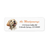 Yellow Labrador Retriever Dog Return Address ラベル (正面)