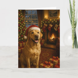 Yellow Labrador Retriever Holiday カード
