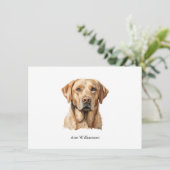 Yellow Labrador Retriever Note Card 招待状 (スタンド正面)