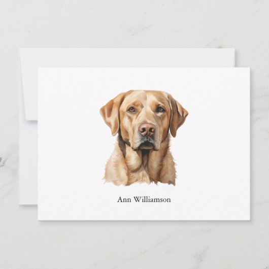 Yellow Labrador Retriever Note Card 招待状 (正面)