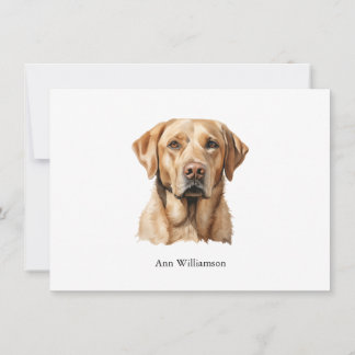 Yellow Labrador Retriever Note Card 招待状