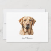 Yellow Labrador Retriever Note Card 招待状 (正面)