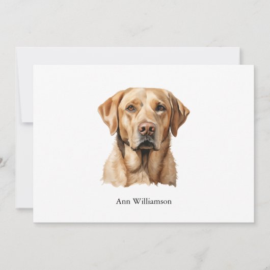 Yellow Labrador Retriever Note Card 招待状 (正面)