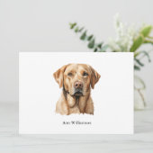 Yellow Labrador Retriever Note Card 招待状 (スタンド正面)