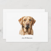 Yellow Labrador Retriever Note Card 招待状 (正面/裏面)
