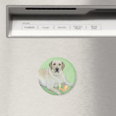 Yellow Labrador Retriever & Tennis Balls Painting マグネット (インサイチュ (食洗機))