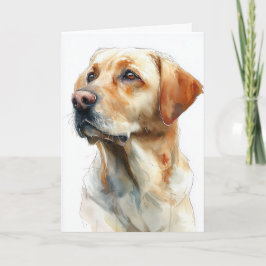 Yellow labrador retriever watercolor カード