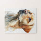 Yellow labrador retriever watercolor ジグソーパズル (横)