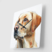 Yellow labrador retriever watercolor スクエア壁時計 (傾斜)