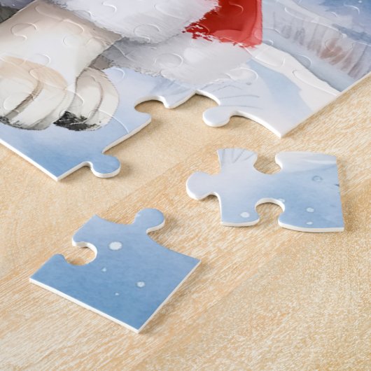 Yellow Labrador - Snow Dog - Yellow Lab ジグソーパズル (側面)