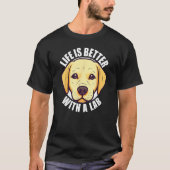 Yellow Labrador   With a Lab Dog Cute Tシャツ (正面)