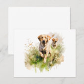 Yellow Labradors in the brush ノートカード (正面/裏面)