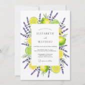 Yellow Lavender Botanical Romance Wedding 招待状 (正面)