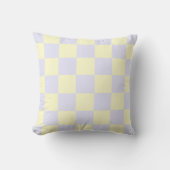 Yellow Lavender Checkerboard Pillow クッション (正面)