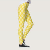 Yellow leggings with a white plaid pattern  レギンス (右)