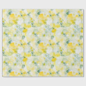 Yellow Lemon Abstract Birthday ラッピングペーパー (フラット)