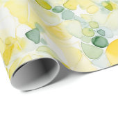 Yellow Lemon Abstract Birthday ラッピングペーパー (ロールコーナー)