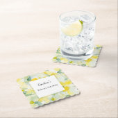 Yellow Lemon Abstract Bridal Shower   ペーパーコースター (インサイチュ)