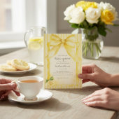 Yellow Lemon & Bow "Main Squeeze" Bridal Shower  招待状