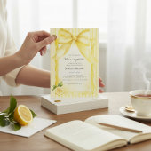 Yellow Lemon & Bow "Main Squeeze" Bridal Shower  招待状