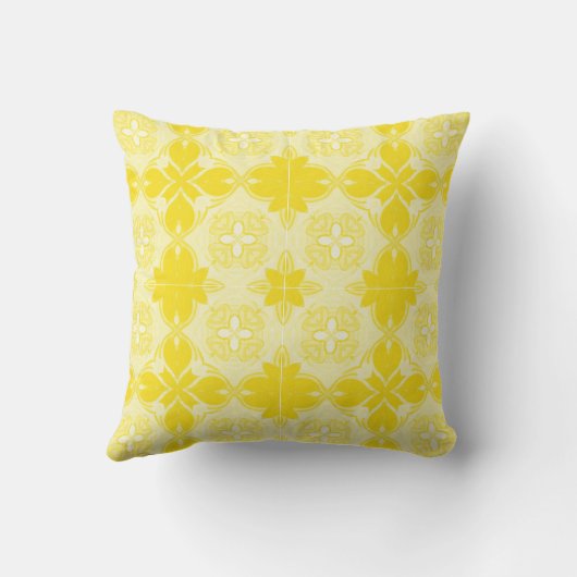 Yellow Lemon Ornamental, Decorative, Pattern クッション (裏面)