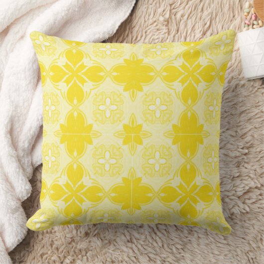 Yellow Lemon Ornamental, Decorative, Pattern クッション (ブランケット)