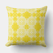 Yellow Lemon Ornamental, Decorative, Pattern クッション (正面)