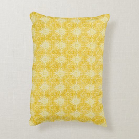 Yellow Lemon Pattern, Modern, Trendy アクセントクッション (裏面(縦))