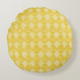 Yellow Lemon Pattern, Modern, Trendy ラウンドクッション