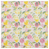 Yellow Lemon Print Fabric Cotton Fabric  ファブリック (見本)