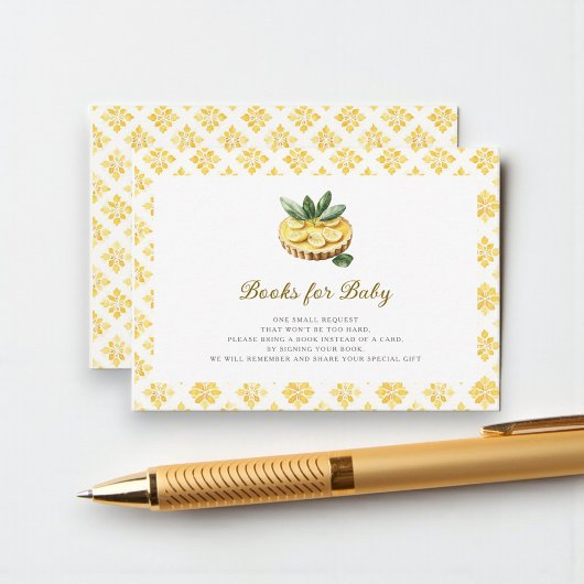 Yellow Lemon Tart Baby Shower books for baby エンクロージャーカード